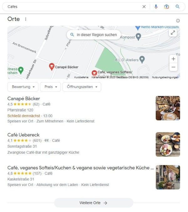 Beim Local SEO für Cafés ist Google Maps sehr wichtig. Local SEO für Cafés Google Maps