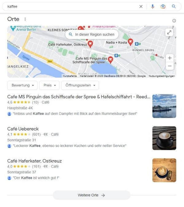 Beim Local SEO für Kaffees ist Google Maps sehr wichtig. Local SEO für Kaffees Google Maps