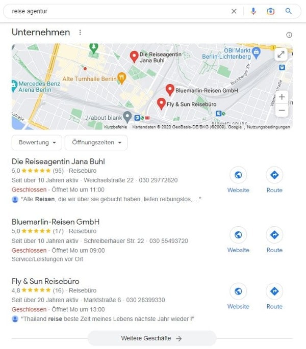 Local SEO für Reise Agenturen mit Google Maps. Local SEO für Reiseagentur