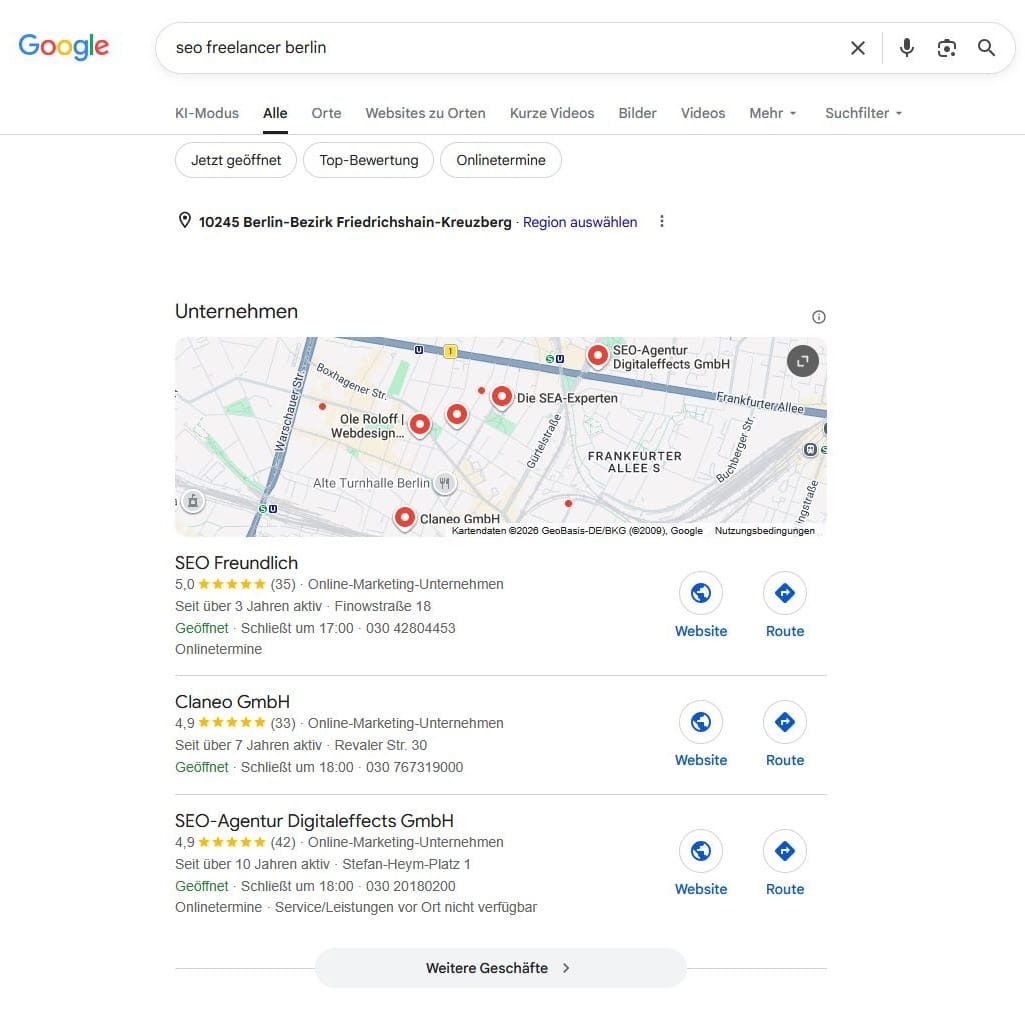 Local Rankings: SEO Freelancers in Berlin