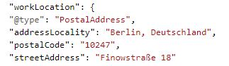 Adresse in Strukturierten Daten auf Website Adresse lokales Unternehmen in strukturierten Daten