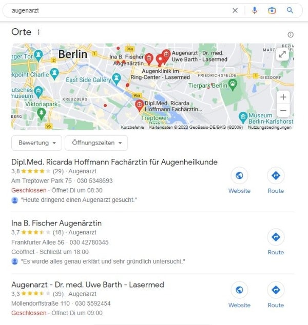 Website erstellen und Local SEO für Augenärzte. Website erstellen und Local SEO für Augenärzte