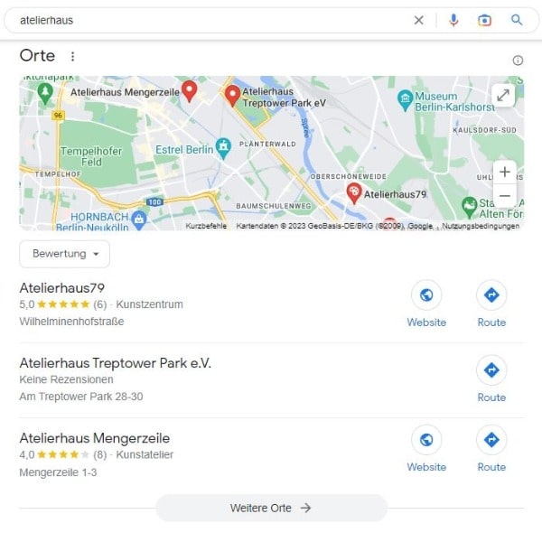 Website erstellen und Local SEO für Atelierhaus