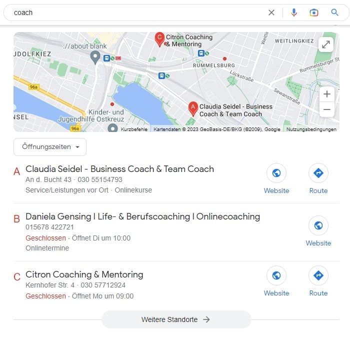 Website erstellen für Coach Local SEO Website erstellen für Coach Local SEO