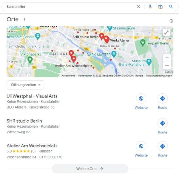 Website erstellen und Local SEO für Kunstatelier