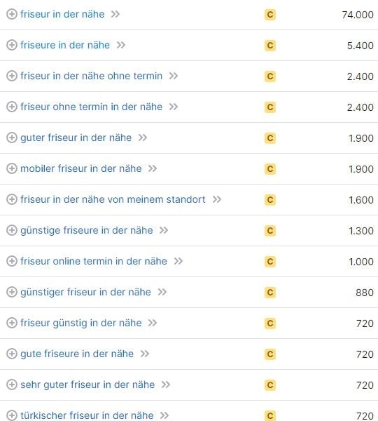 Website erstellen für Friseur in der Nähe Keywords Website erstellen für Friseur in der Nähe Keywords