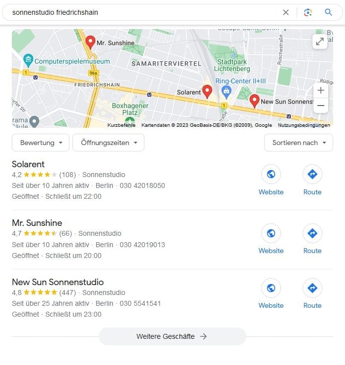 Website erstellen und Local SEO für Sonnenstudio Friedrichshain Website erstellen und Local SEO für Sonnenstudio Friedrichshain