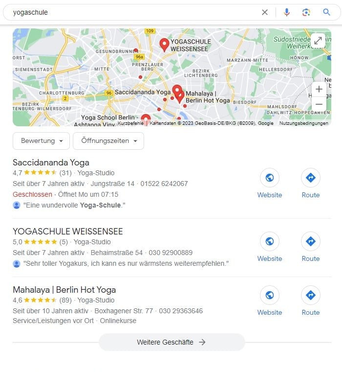 Website erstellen und Local SEO für Yogaschule Website erstellen und Local SEO für Yogaschule