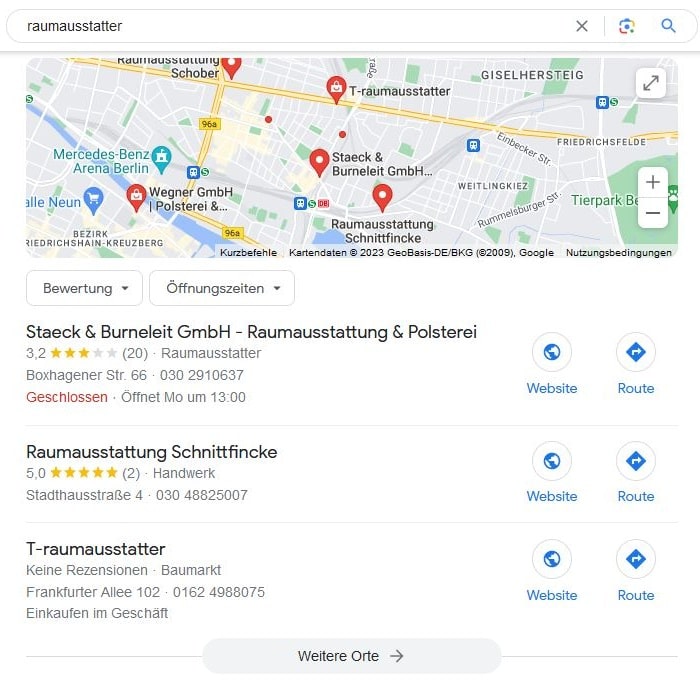 Website erstellen und Local SEO für Raumausstatter Website erstellen und Local SEO für Raumausstatter
