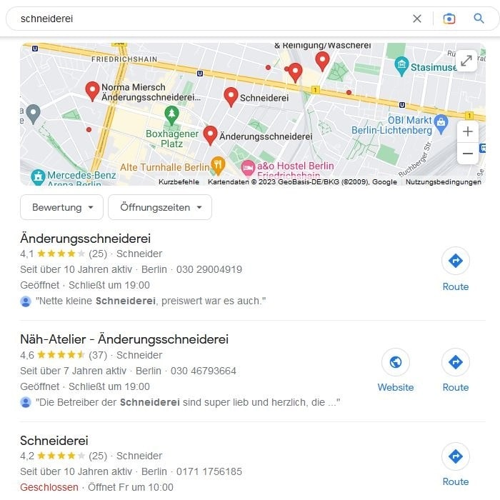 Website erstellen und Local SEO für Schneiderei Website erstellen und Local SEO für Schneiderei