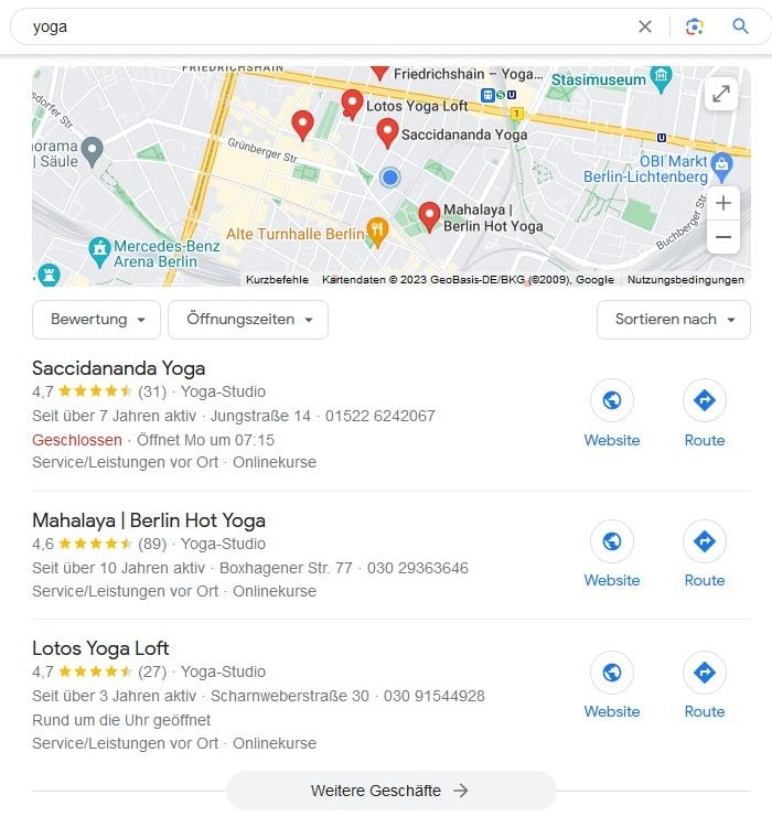 Website erstellen und Local SEO für Yoga Website erstellen und Local SEO für Yoga
