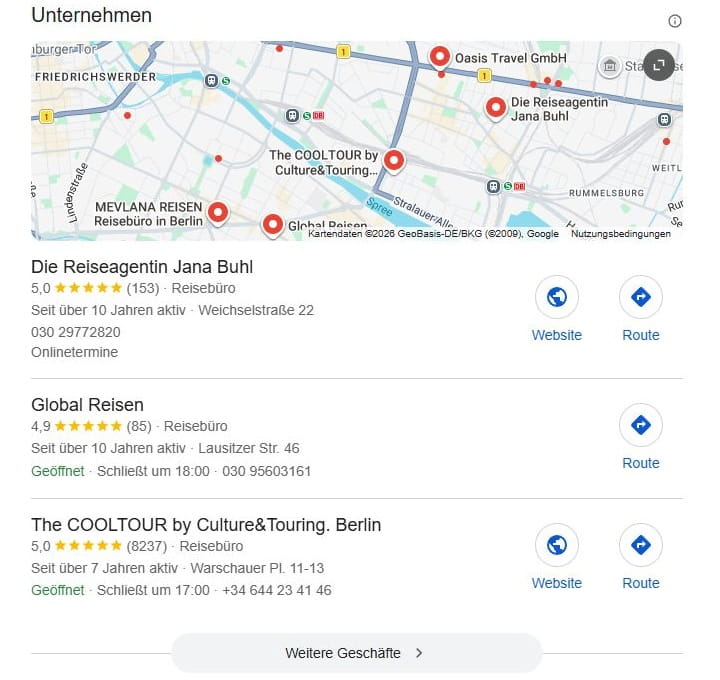 Local SEO für Reiseveranstalter