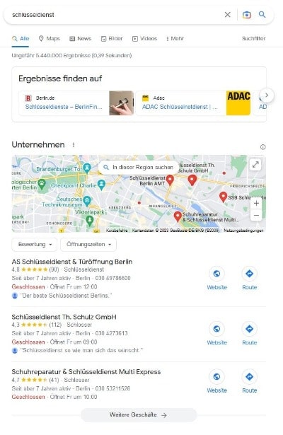 SEO für Handwerker wie Schlüsseldienste mit Google Maps Local SEO Handwerker Schlüsseldienst Google Maps